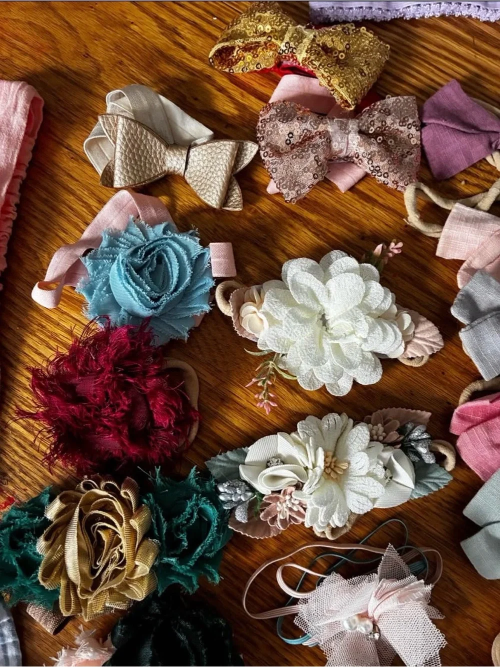 Assorted Baby Toddler Girls' Hair Bows and Soft Headbands (Lot of 45)